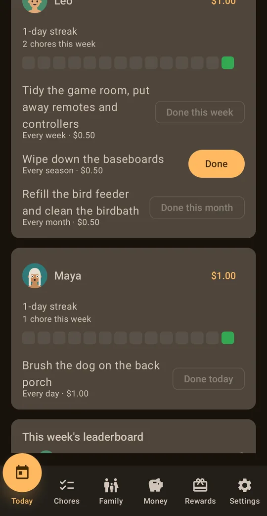 Family Chores: Chore Chart on Google Play, screen 2