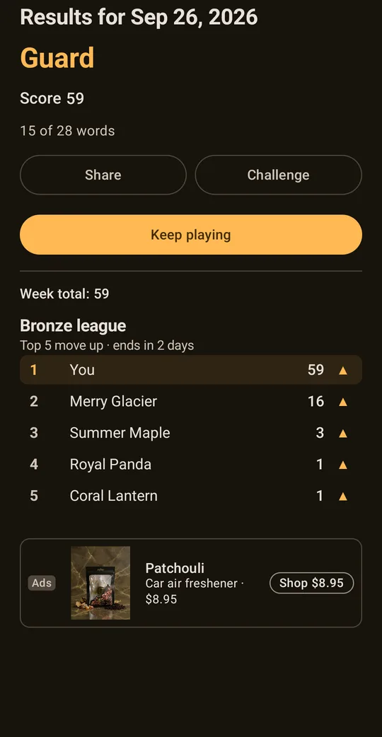 Honeycomb: Daily Word Puzzle on Google Play, screen 3