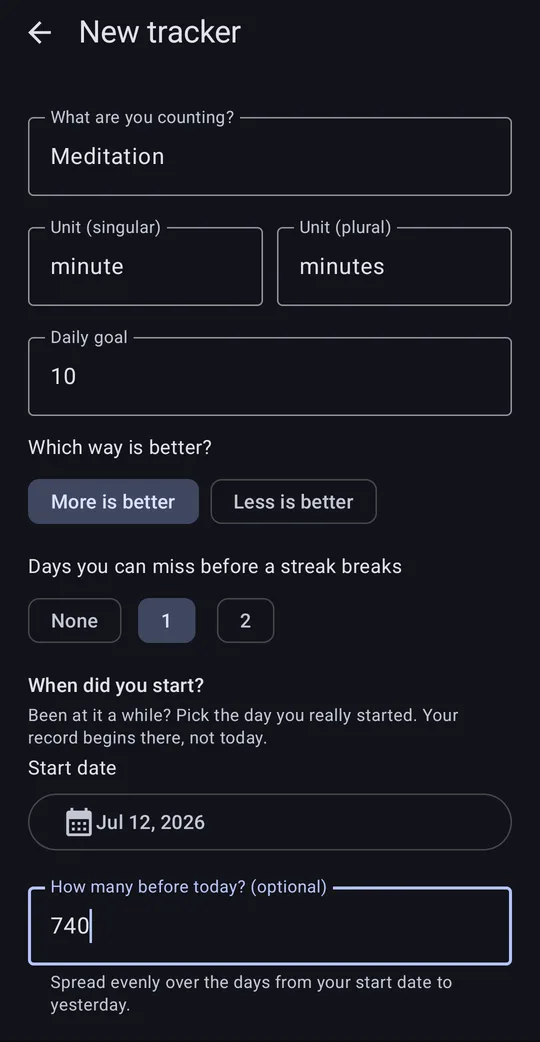 Lifetime Stats: Tally Counter on Google Play, screen 4