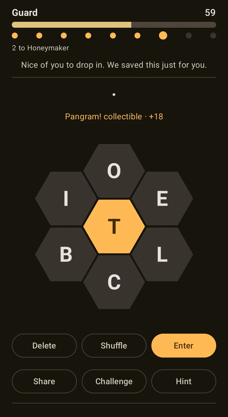 Zaparo Honeycomb: Word Game — first screen